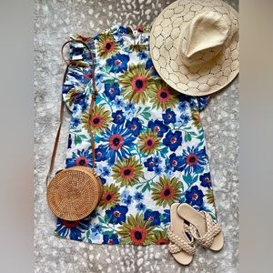 NWT 100% Cotton Dress with PLEATED ruffle sleeves!